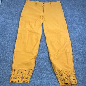 Wild Rye Freya MTB Pants Mustard Yellow Desert Print Cuffs Women 16 MTB Bike